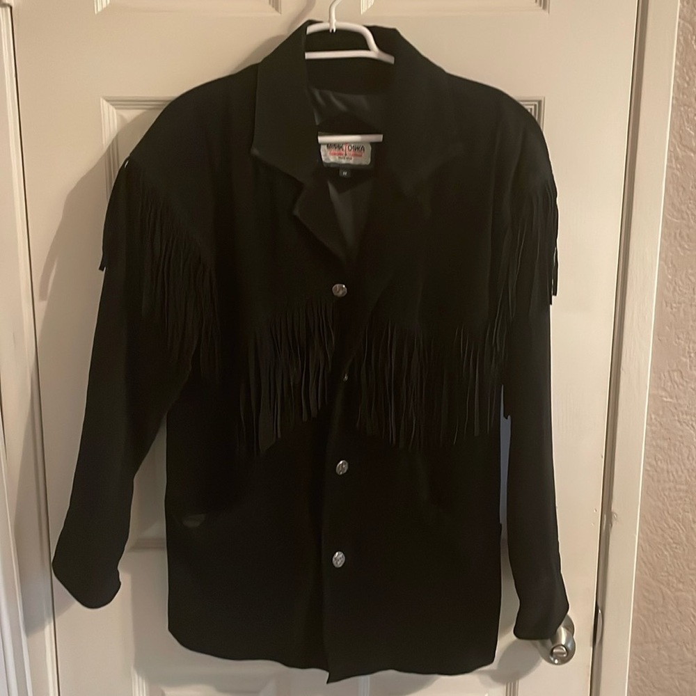 Minnetonka Vintage Western Suede Leather Fringe Jacket Coat M
